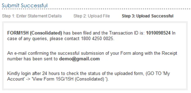 form 15G and 15h filing with itd